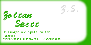 zoltan spett business card